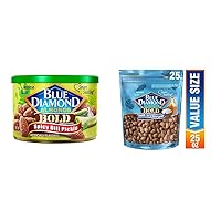 Blue Diamond Almonds, BOLD Spicy Dill Pickle, 6 Ounce with Blue Diamond Almonds Bold Salt and Vinegar, 25 Ounce
