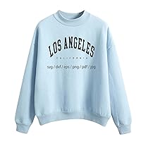 Sweatshirt for Women Casual Plus Size Trendy Funny Graphic Sweatshirts Long Sleeve Shirts Crew Neck Pullover Sweater
