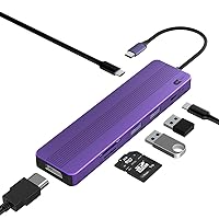 USB C HUB, 7 in 1 Docking Station, Type C to HDMI Adapter with 4K@60HZ, 60W PD, 2 USB-A 3.0 & USB C 3.0, Micro SD and SD Card Reader, for MacBook Air, MacBook Pro, ipad, iPhone 15