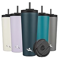 26OZ Insulated Tumbler with Lid and 2 Straws Stainless Steel Water Bottle Vacuum Travel Mug Coffee Cup,Navy blue
