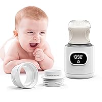 Portable Cordless Bottle Warmer,Include 2 ADapters,Fast Heating,Accurate Temperature Control,Long Battery Life,LCD Display,Leak-Resistance,Easy to Clean,for Breastmilk or Formula,for Travel