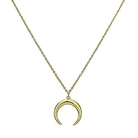 Jewelry Affairs 14K Gold Crescent Moon Pendant Necklace, 18