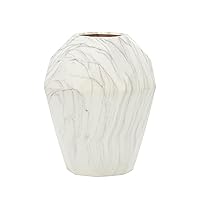 Deco 79 Contemporary Stoneware Vase, SMALL SIZE, White