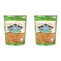 Blue Diamond Almonds Whole Natural Raw Snack Nuts, 40 Oz Resealable Bag (Pack of 2)