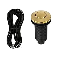Garbage Disposal Air Switch with Air Hose, Sink Top Push Button Replacement for Air Switch Garbage/Waste Disposal Outlet - Akicon (Brass Gold)
