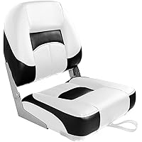 Two Tone Low Back Folding Boat Seat,White/Black