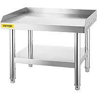 VEVOR Stainless Steel Equipment Grill Stand, 24 x 28 x 24 Inches Stainless Table, Grill Stand Table with Adjustable Storage Undershelf, Equipment Stand Grill Table for Hotel, Home, Restaurant Kitchen