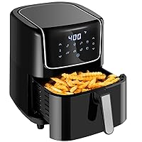 Air Fryer Large 6.8QT, Electric Airfryer Toaster Oven with LED Touch Screen, 8 Presets, Nonstick Fry Basket, Dishwasher Safe, Auto Shut Off, Black
