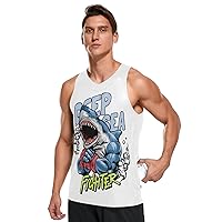 Men's Quick Dry Sports Tank Tops for Gym Athletic Fitness Running Workout Beach Sleeveless Shirts with Pocket
