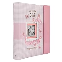 Girl Baby Book of Memories Pink Keepsake Photo Album | Our Baby Girl Memory Book | Baby Book with Bible Verses, The First Year