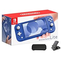 Switch Lite Blue 32GB Game Console, Extra External 64GB Storage, Touchscreen, Bluetooth, Holiday 11-in-1 Case