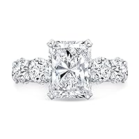 6 CT Radiant Colorless Moissanite Engagement Ring 925 Sterling Silver, 10K 14K 18K Solid Gold Wedding Band Eternity Solitaire Ring Vintage Antique, Anniversary, Promise Gift Her