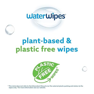 WaterWipes Plastic-Free Textured Clean, Toddler & Baby Wipes, 99.9% Water,  Fragrance-Free, 540 Count (9 Packs)