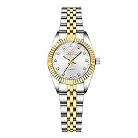 Women's Wristwatch, Slim, Stylish, Waterproof, Analog Wristwatch, Thin, gold white, Bracelet Type