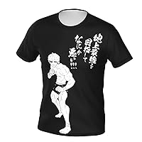 Anime Baki The Grappler Hanma Baki T Shirt Mens Summer Round Neck Shirts Casual Short Sleeves Tee