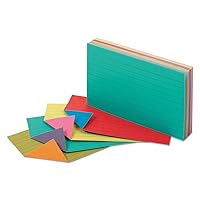 Oxford Extreme Index Cards, 3 x 5 Inches, Assorted Colors, 100 per pack (04736)