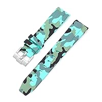 Curved End 20mm Nature Fluorine Rubber Watchband Replace For Rolex Strap New Green Submariner Explorer 2 Role WatchBands