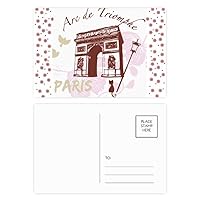 Arch Of Triumphal France Paris Landmark Christmas Christmas Flower Celebration Postcard Blessing Mailing Card