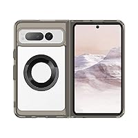 Super Slim Case for Google Pixel Fold, Supports Wireless Charging Protective Case Transparent Shockproof Protective Case,Gray