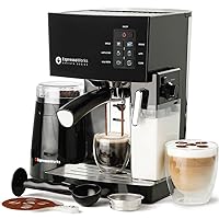 EspressoWorks 19-Bar Espresso, Latte and Cappuccino Maker 10-Piece Set - Brew Cappuccino and Latte with One Button - Espresso Machine with Milk Steamer 1250W - Coffee Gifts (Black)