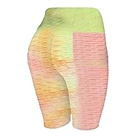 Shorts Wrinkled Biker Running Leggings Pants Yoga Fitness Stretch Tie-dye Women Yoga Pants