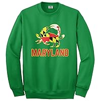 Threadrock Maryland State Flag Crab Emblem Unisex Sweatshirt