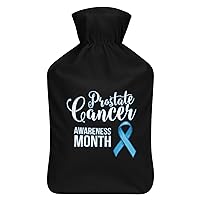 Prostate Cancer Awareness Blue Ribbon Plush Water Injection Rubber Hot Water Bag Portable Hot Water Bottle Warm Hand Foot Warmer