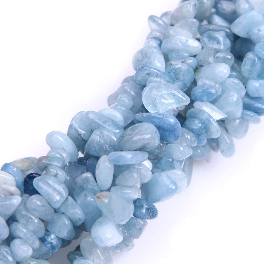 6-8mm Natural Aquamarine Chips Beads for Jewelry Making Freeform 34
