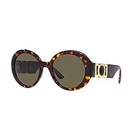 Versace Woman Sunglasses Havana Frame, Brown Lenses, 55MM