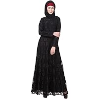 Muslim Black Burqa Abaya Casual & Formal Wear Jalabiya Maxi Dress AY-606