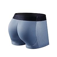 JOCKMAIL Mens Butt Padded Underwear Mens Mesh Shapewear Boxer Briefs with Butt Enhancing Pads