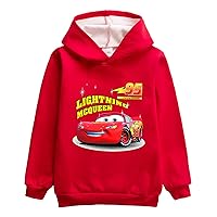 ENDOH Cars Fleece Graphic Hoodie Long Sleeve Casual Sweatshirt,Lightning McQueen Cozy Tops for Child