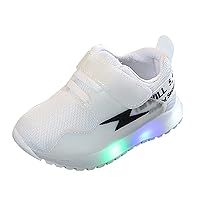Boys Shoes 8 Children Kids Girls Boys LED Light Luminous Shoes Sport Shoes Girls Shoes Size 7 (20240118A-White, 11 Little Child)