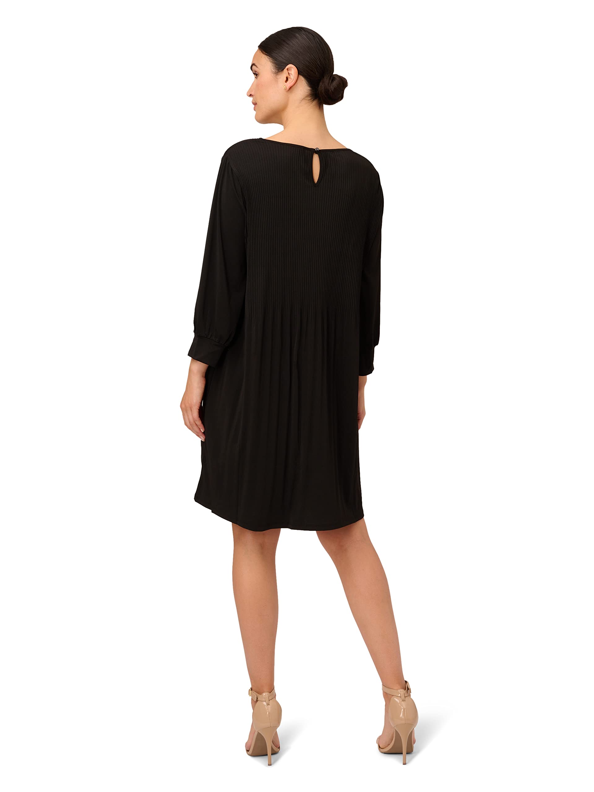Adrianna Papell Women's Pleated Knit Crew Neck Dress