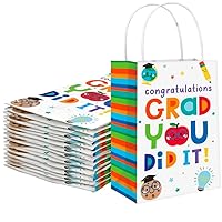 Amscan Stylish Multicolor Graduation Fun Paper Kraft Bags - 8.25