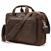 N/A Retro Handbag Leather Briefcase Casual Work Computer Bag Crossbody Shoulder Bag (Color : A, Size : As shown in the picture)