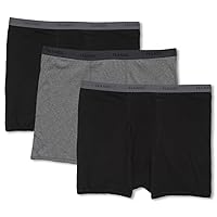 Hanes Big Men's Underwear Cotton BOXER BRIEFS 3-Pack Blacks/Gray 3XL #1226