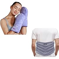 REVIX Microwavable Heating Mittens 1 Pair and Microwavable Heating Pad for Back to Alleviate Pain,