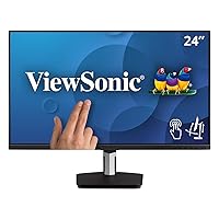ViewSonic TD2455 24 Inch 1080p IPS 10-Point Multi Touch Screen Monitor with Advanced Dual-Hinge Ergonomics USB C HDMI and DisplayPort Out,Black, 12.6
