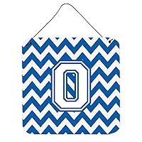 Caroline's Treasures CJ1045-ODS66 Letter O Chevron Blue and White Wall or Door Hanging Prints Aluminum Metal Sign Kitchen Wall Bar Bathroom Plaque Home Decor, 6x6, Multicolor