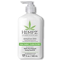 Sensitive Skin Herbal Moisturizer: Soothing Lotion with Oatmeal, Shea Butter, Hemp, Cocoa, Mango Seed - 17 Fl Oz