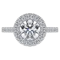 Shree Diamond 3.50 CT Round Colorless Moissanite Engagement Ring for Women/Her, Wedding Bridal Ring Set Sterling Silver Solid Gold Diamond Solitaire 4-Prong Set Ring