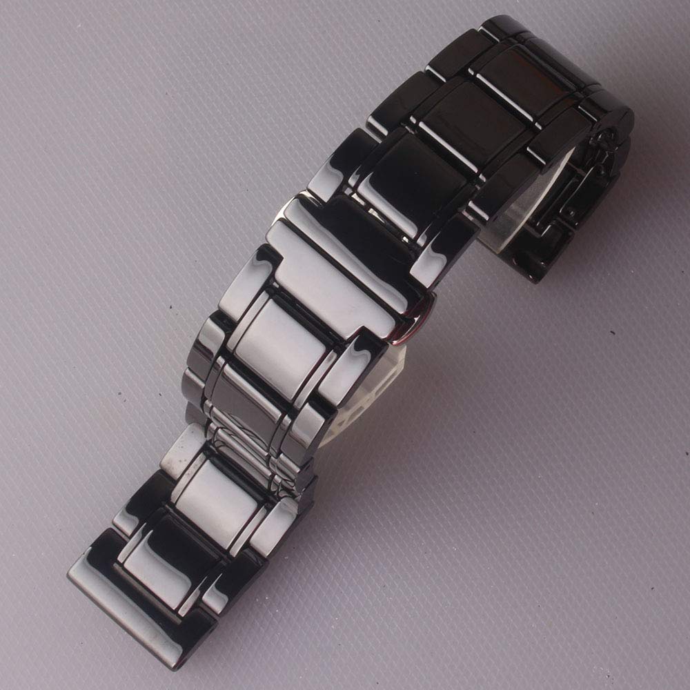 Release Pins Watchband Watches Strap Bracelet Black Ceramic 20mm 21mm 22mm 23mm 24 mm for Gear S2 S3 Galaxy Watches