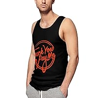 Fuck You Pay Me Mens Athletic Tank Top Classic Slim Fit Gym Workout Vest Fashion Funny Printy