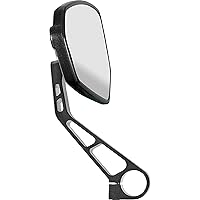 Ergotec Bicycle Mirror, M-77, Mirror Diameter - 120 x 80-55 mm for Optimal Rear View, Black Sandblasted, Left and Right Assembling, Also Suitable for e-Bikes upto 25km/hr, 141gm/0.31lb