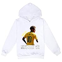 Little Kids Neymar Printed Hoodies Pullover Long Sleeve Tops,Football Stars Sweatshirt with Hood(6 Colors,2-14Y)
