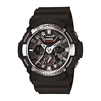 Casio Men's G-Shock 48.7 mm Quartz Sport Watch with Plastic Strap, Black, 29.3 (Model: GA-200-1A) Gunmetal and Black Analog/Digital
