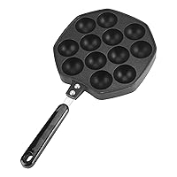 7.1inch Handle Egg Bubble Pan,12 Cavities Aluminum Non-Stick Grill Pan,Waffle Baking Pan Bakeware for Takoyaki Octopus Pancake, 12 Cavities Aluminum Non-Stick Grill Pan,7.1inch HBaking Mold Panca