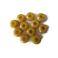 Yellow Sapphire Color Jade Large 5mm Hole Gemstone Beads, Huge 14mm Faceted Rondelle Beads, GDS1044/6