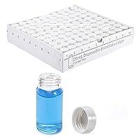 20mL Scintillation Vial, Borosilicate Glass Vials Liquid Scintillation Counting Vials with 22-400 Polypropylene Screw Cap and Silver Aluminum Foil Liner, Pack of 100